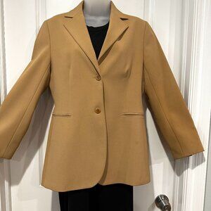 Zara Women Camel Colored Single Breasted Fitted Blazer, Size 10